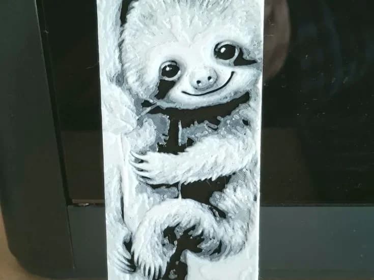 Black and white sloth Bookmark - 2 colours Black and white sloth Bookmark - 2 colours