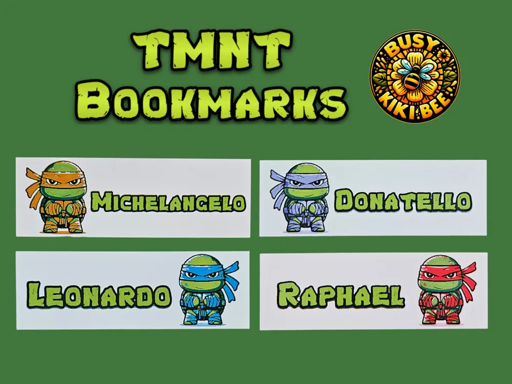HueForge model: TMNT Bookmarks by BusyKikiBee