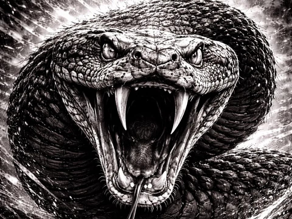 Fierce Serpent – Black and White Animal Series by Hueforge Maker HueForge model: Fierce Serpent – Black and White Animal Series by Hueforge Maker