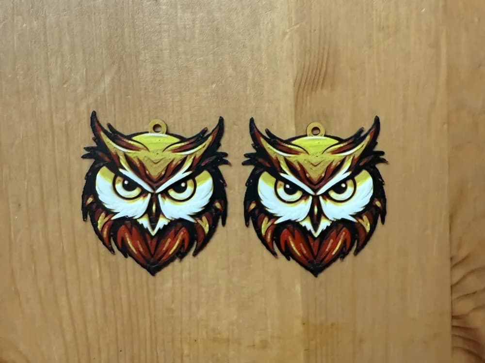 owl hueforge earrings by Morganja HueForge model: owl hueforge earrings by Morganja