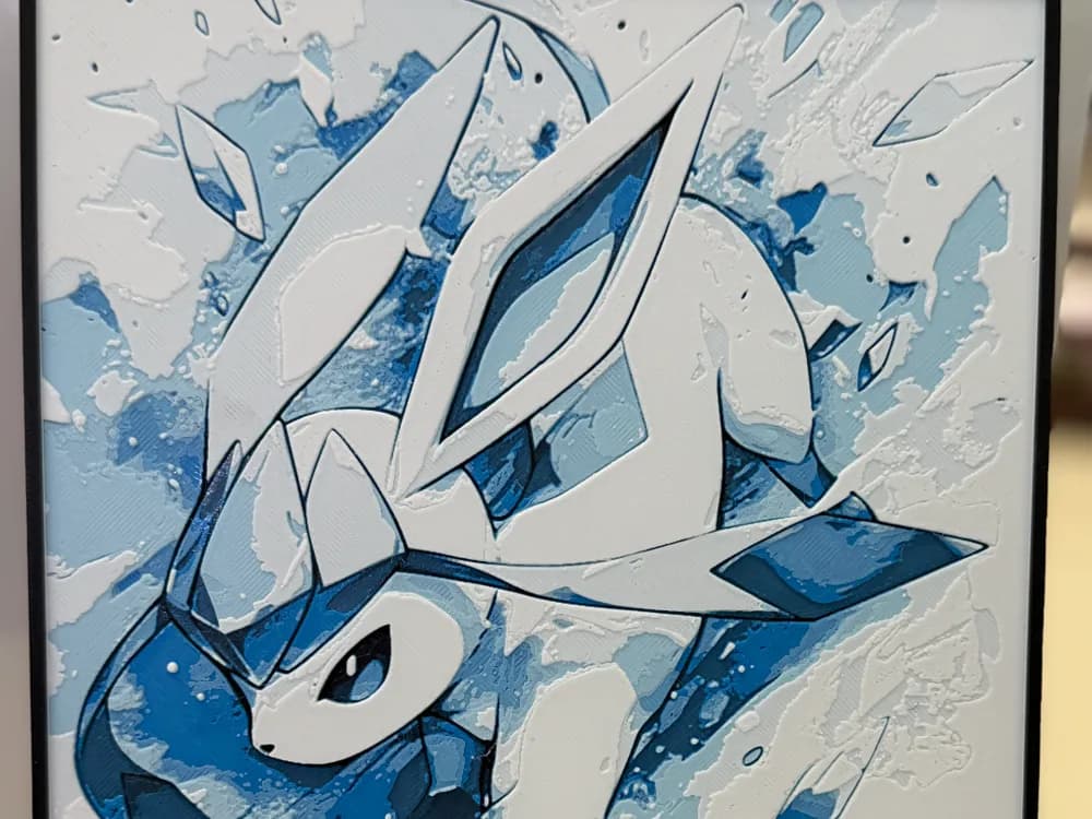Pokemon HueForge - Glaceon by MonkeyForge 3D HueForge model: Pokemon HueForge - Glaceon by MonkeyForge 3D
