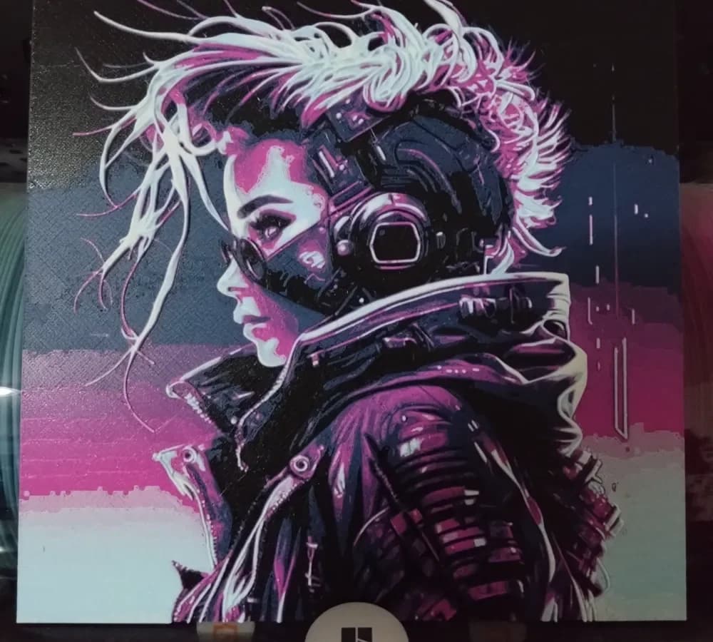 Cyberpunk Women (HueForge 5 colors) by Asgar3D HueForge model: Cyberpunk Women (HueForge 5 colors) by Asgar3D