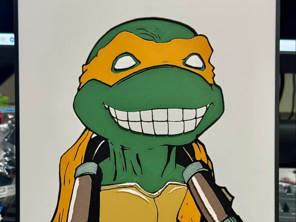 HueForge model: Michelangelo Bust - Teenage Mutant Ninja Turtles by Strata Prints