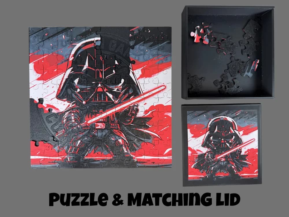 Darth Vader - Chibi Edition - Puzzle & Box Lid by Canadian Gamer HueForge model: Darth Vader - Chibi Edition - Puzzle & Box Lid by Canadian Gamer