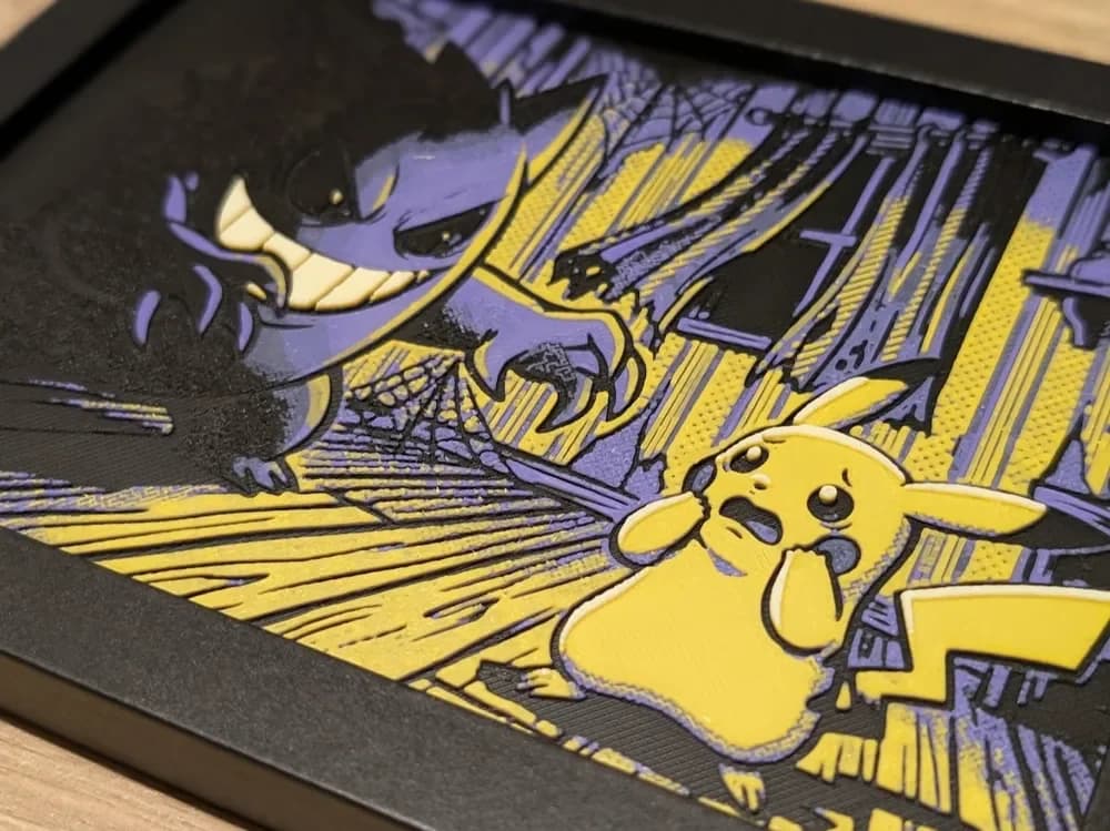 Gengar & Pikachu Hueforge 7x5