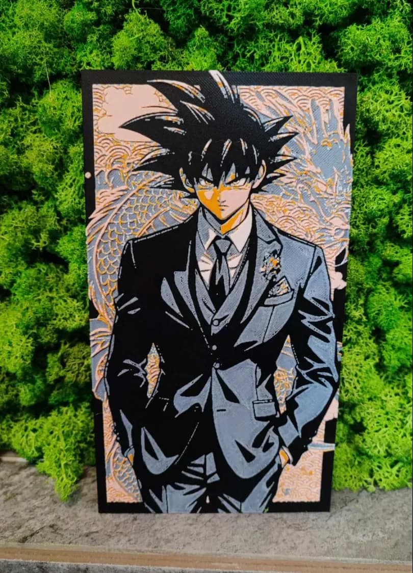 Stylish Goku by Garuda3D HueForge model: Stylish Goku by Garuda3D