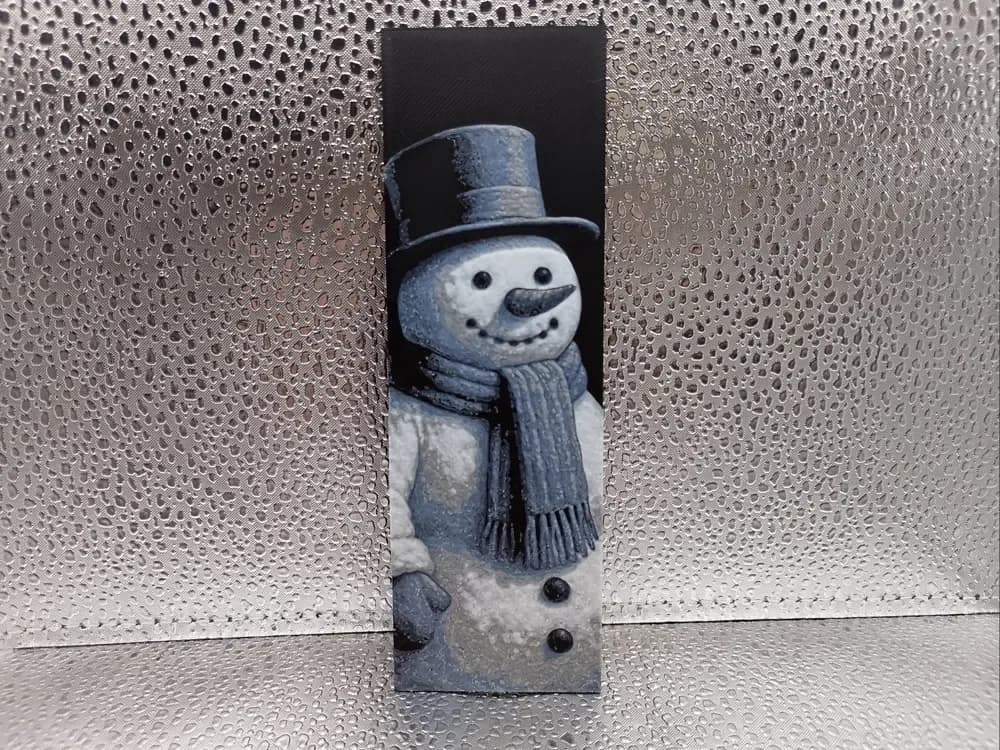 Snowman Winter Bookmark – Hueforge by Borishotch Industries HueForge model: Snowman Winter Bookmark – Hueforge by Borishotch Industries