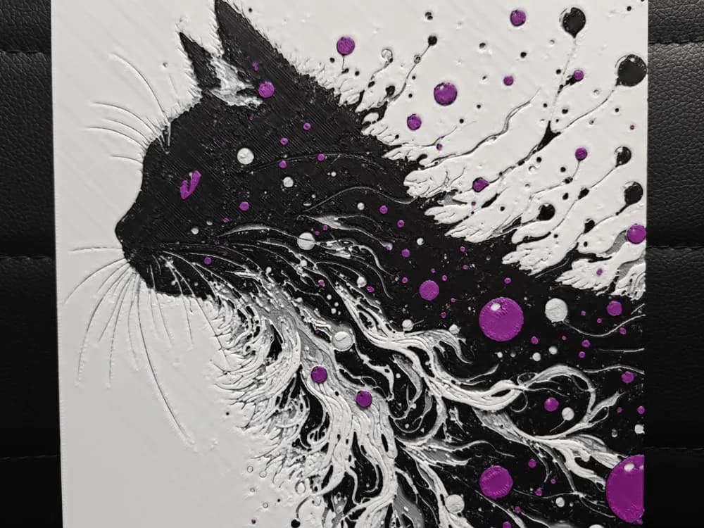 HueForge model: Cat Abstract by TheHueforgeLady