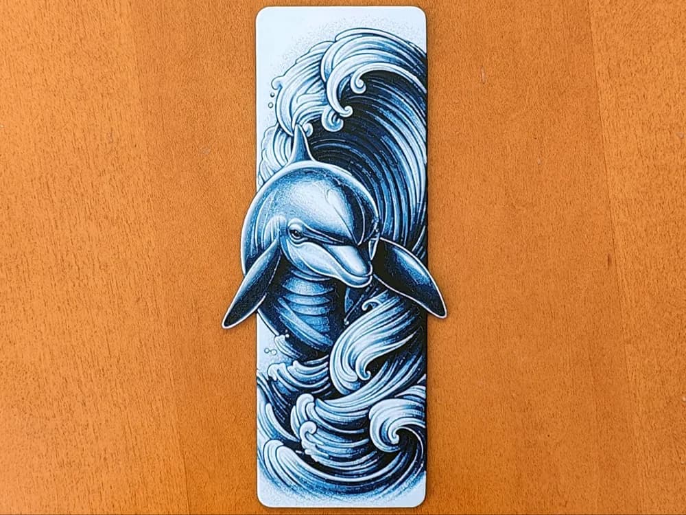 Dolphin Bookmark - Hueforge by Sarge HueForge model: Dolphin Bookmark - Hueforge by Sarge