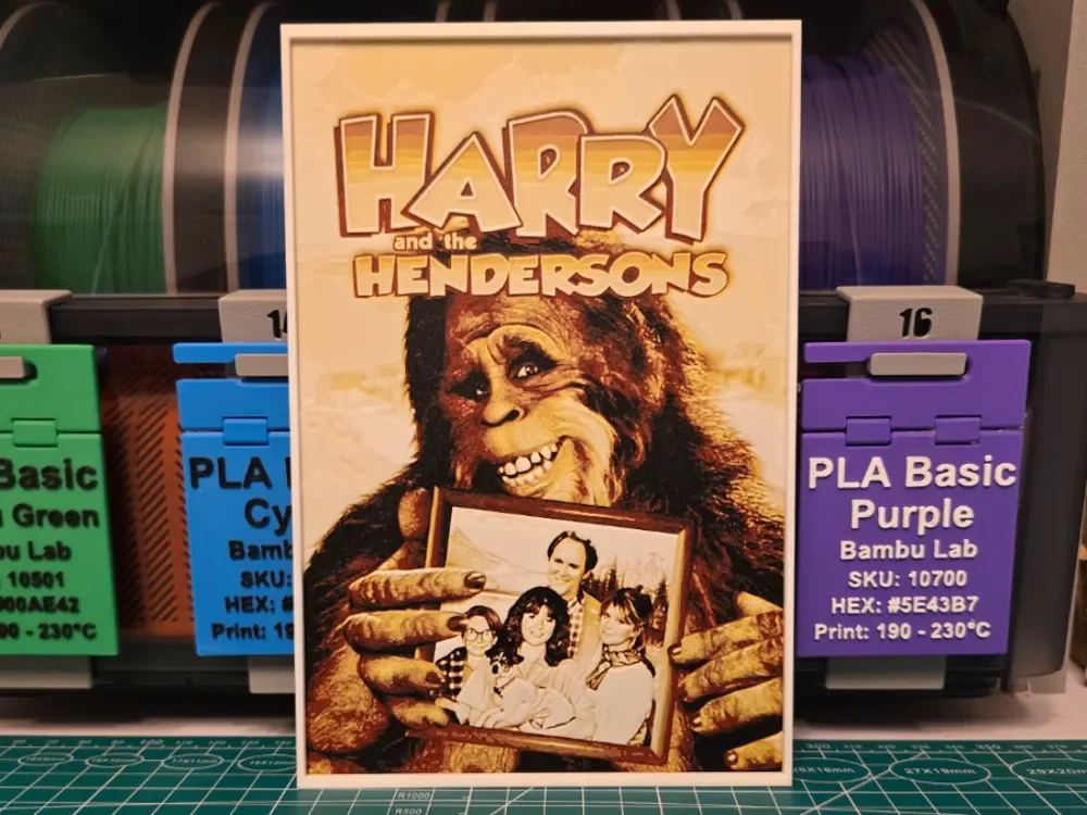 Harry and the Hendersons Movie Poster - Hueforge by Lumpy3D HueForge model: Harry and the Hendersons Movie Poster - Hueforge by Lumpy3D