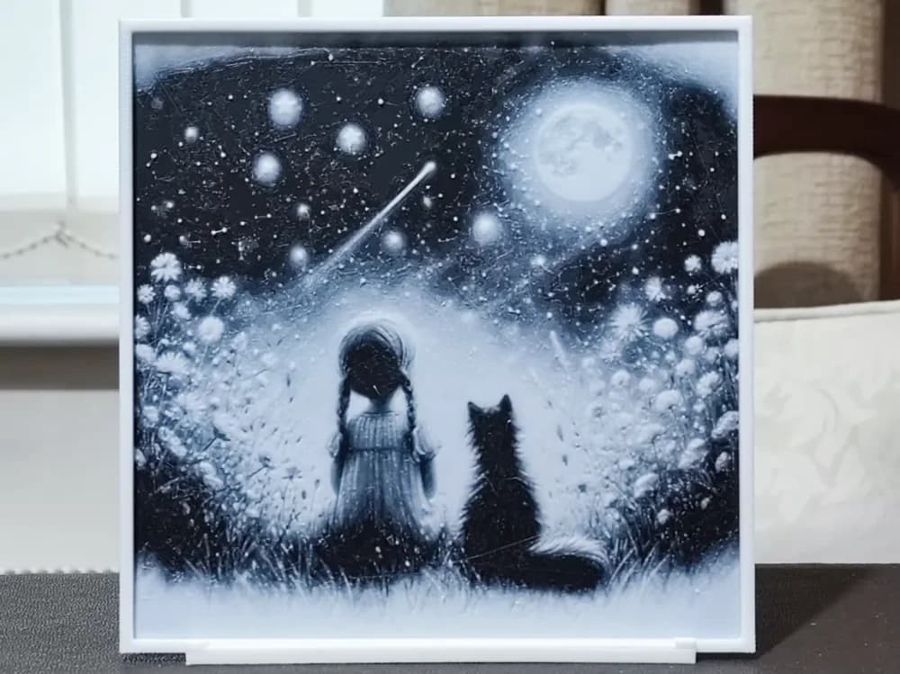 Innocence By Moonlight - HueForge 2 Color by BoDad HueForge model: Innocence By Moonlight - HueForge 2 Color by BoDad
