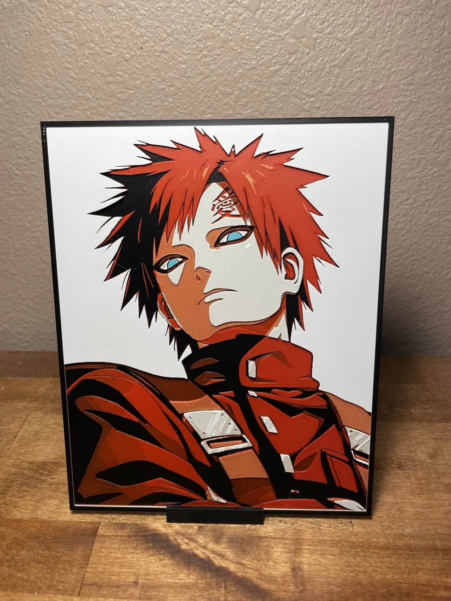 Gaara - Naruto by Cloudy Nostalgia HueForge model: Gaara - Naruto by Cloudy Nostalgia