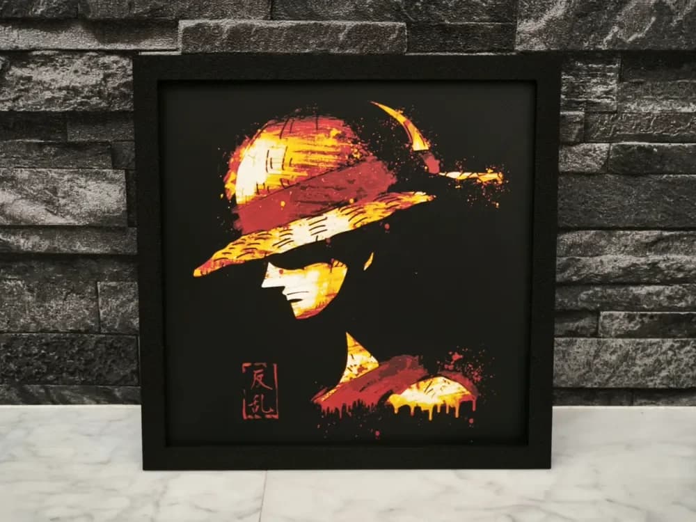 Hueforge Luffy Asia Writing 4 colors by StefBull85 HueForge model: Hueforge Luffy Asia Writing 4 colors by StefBull85