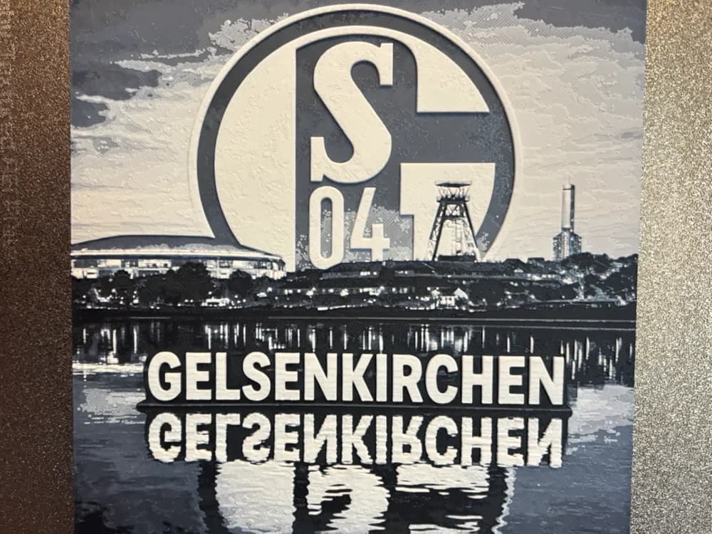 Gelsenkirchen Skyline Schalke 04 Hueforge by Reeftank&more HueForge model: Gelsenkirchen Skyline Schalke 04 Hueforge by Reeftank&more