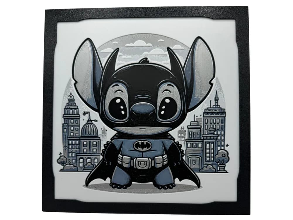 HueForge model: Stitch - Batman Cosplay Hueforge by Canadian Gamer