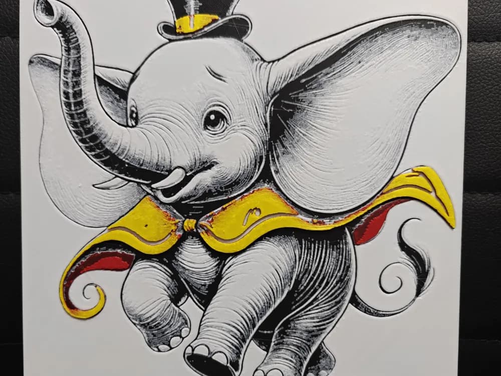 HueForge model: Dumbo by TheHueforgeLady