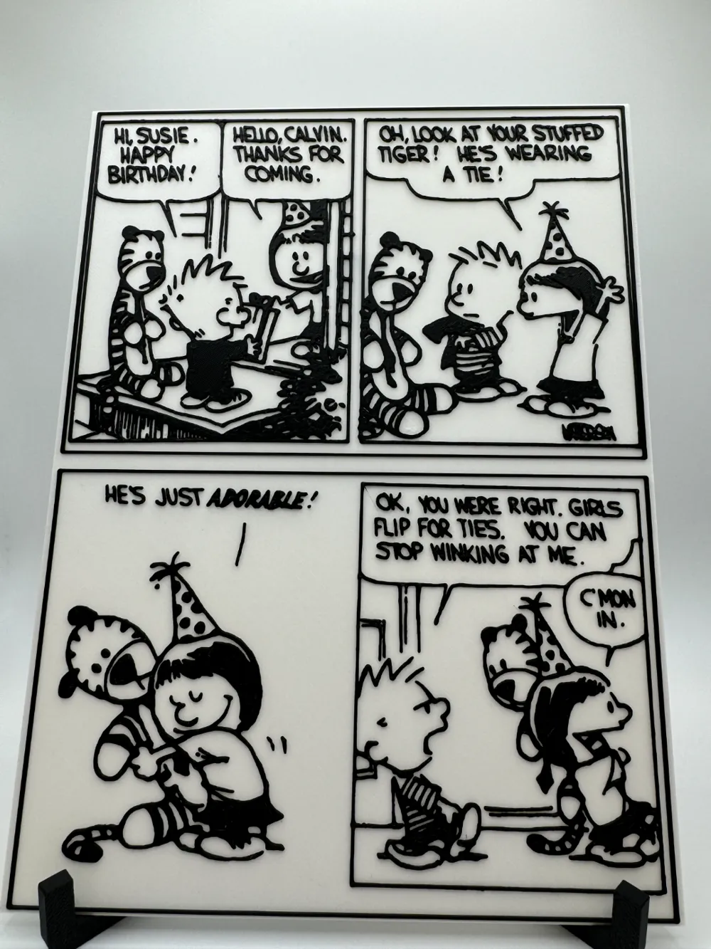 HueForge model: Calvin and Hobbes - Girls Flip for Ties by Canadian Gamer