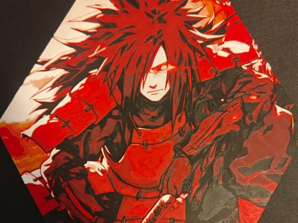 Hueforge Madara (Naruto) Honeycomb Mode by JGz3DMaker HueForge model: Hueforge Madara (Naruto) Honeycomb Mode by JGz3DMaker