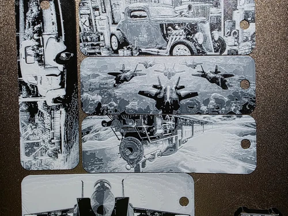 Transportation Bookmarks Set of 5 (black/white) by AirMechDesigns HueForge model: Transportation Bookmarks Set of 5 (black/white) by AirMechDesigns