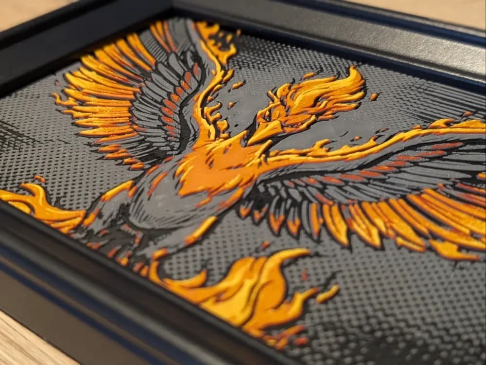 Moltres Hueforge 7x5 by Nextopia HueForge model: Moltres Hueforge 7x5 by Nextopia