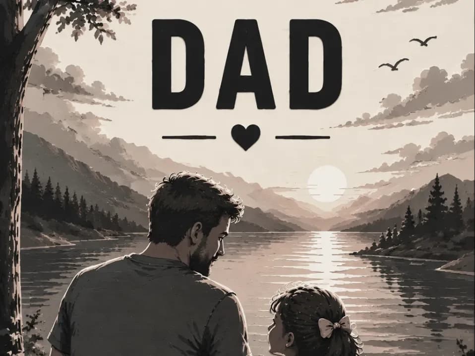 Father's day / Dad & girl EASY PRINT by Hueforge Maker HueForge model: Father's day / Dad & girl EASY PRINT by Hueforge Maker
