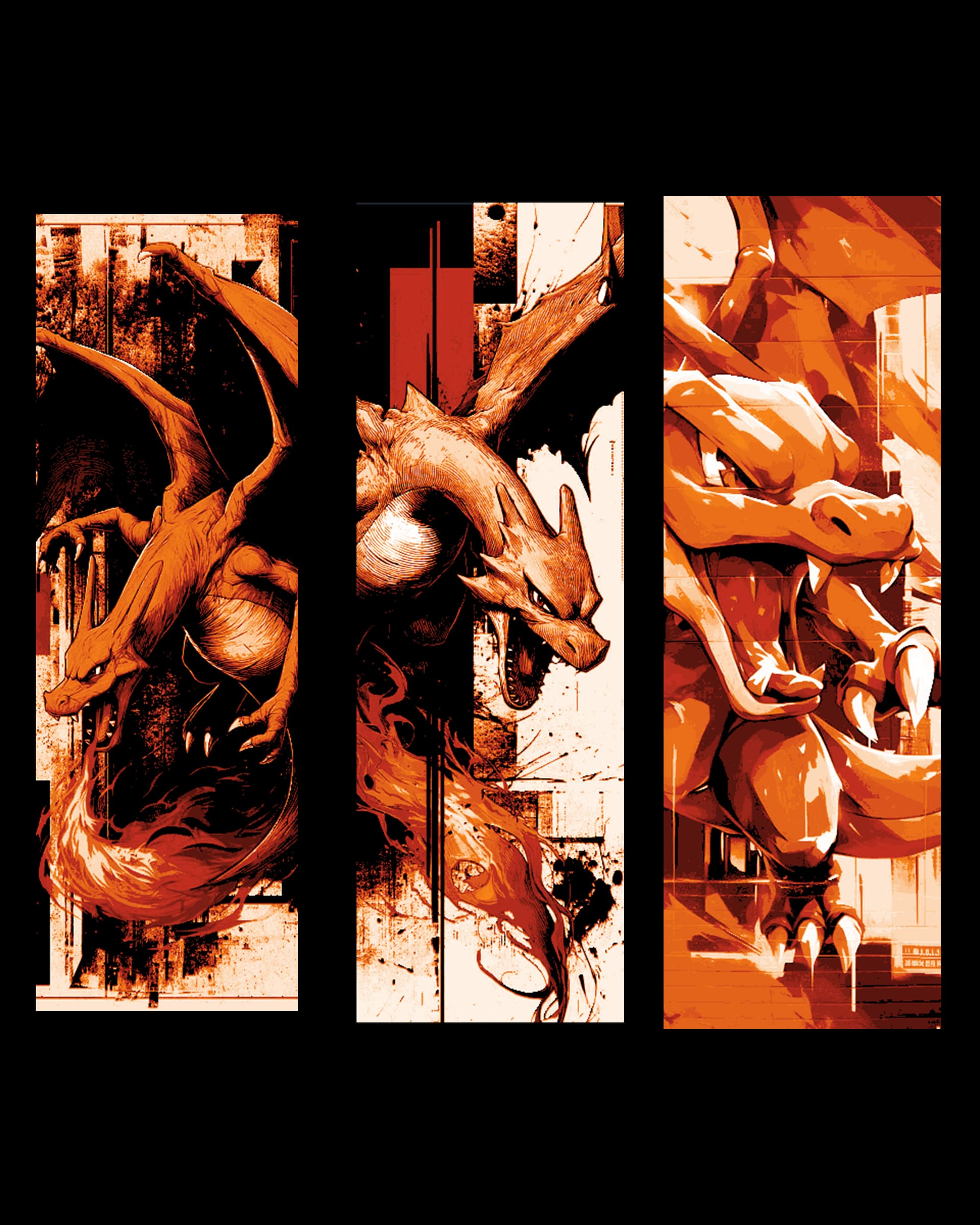 Fan art drawings of Charizard the Great Dragon Pokemon - Set of bookmarks Fan art drawings of Charizard the Great Dragon Pokemon - Set of bookmarks