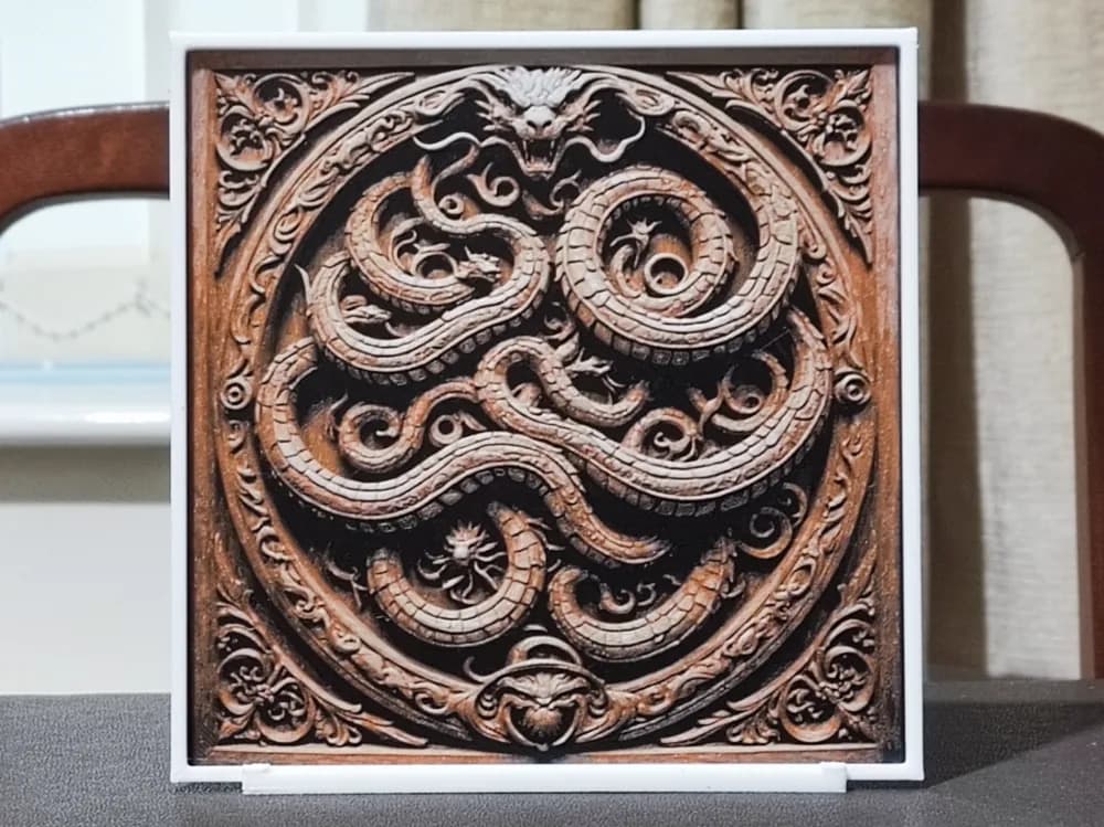 Carved Hydra - 4 Color HueForge by BoDad HueForge model: Carved Hydra - 4 Color HueForge by BoDad
