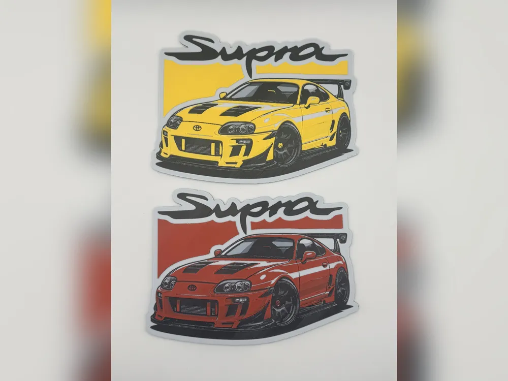 Toyota Supra MkIV Sticker Cutout Hueforge Print by Thadius HueForge model: Toyota Supra MkIV Sticker Cutout Hueforge Print by Thadius