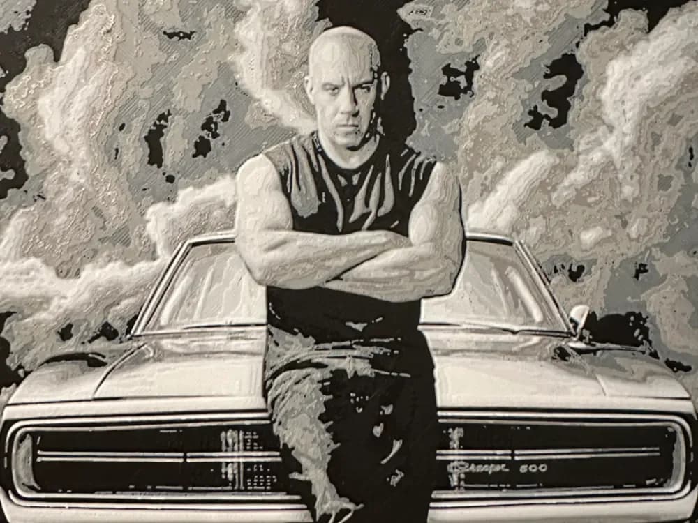 HueForge model: Vin Diesel Fast and Furious Charger Hueforge by Hey Ben