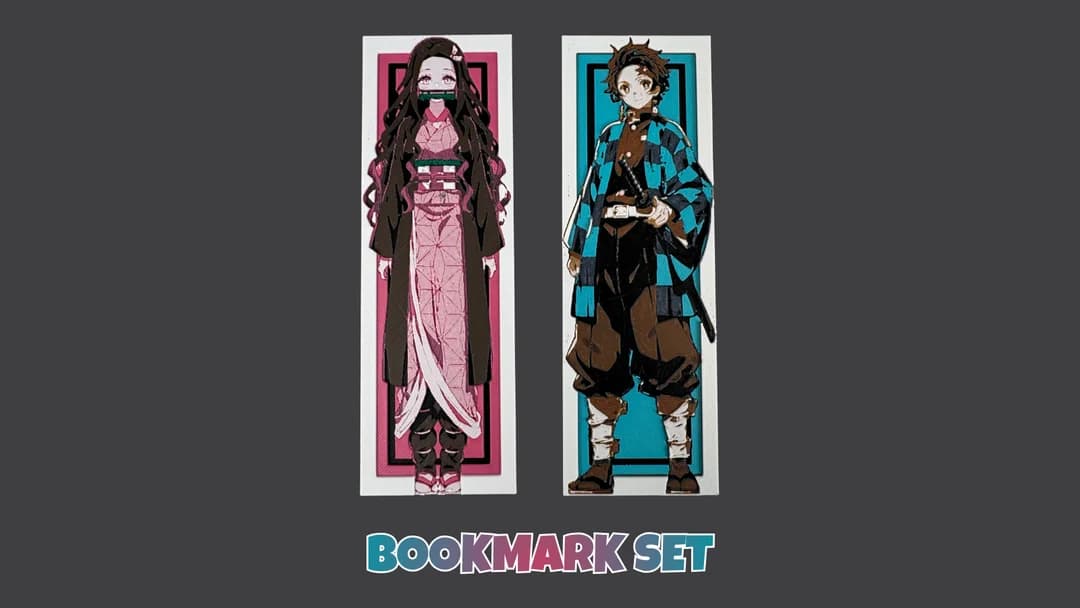Nezuko & Tanjiro - Bookmark Set by Canadian Gamer HueForge model: Nezuko & Tanjiro - Bookmark Set by Canadian Gamer