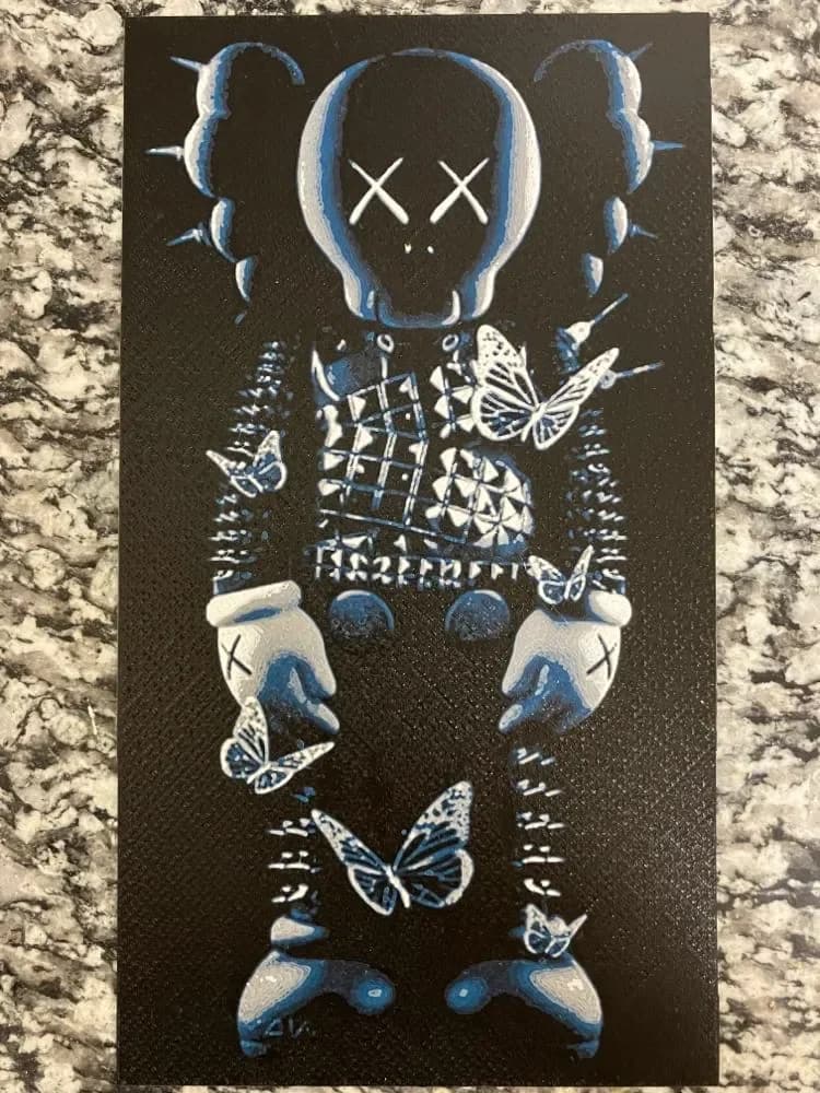 black n white kaws (hueforge print) black n white kaws (hueforge print)
