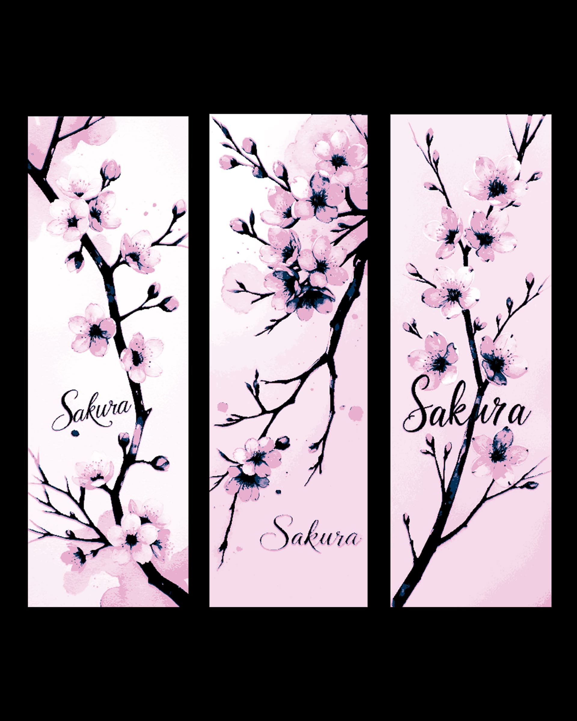 Cherry Blossoms show spring is here - Sakura - Set of Bookmarks by BooneCo3d HueForge model: Cherry Blossoms show spring is here - Sakura - Set of Bookmarks by BooneCo3d
