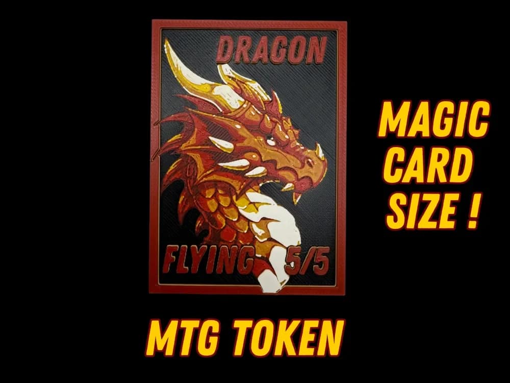 5/5 Dragon Token - Magic the Gathering by Canadian Gamer HueForge model: 5/5 Dragon Token - Magic the Gathering by Canadian Gamer