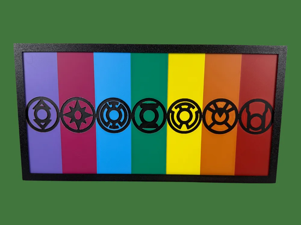 HueForge model: Lantern Corps - DC Comics by Canadian Gamer