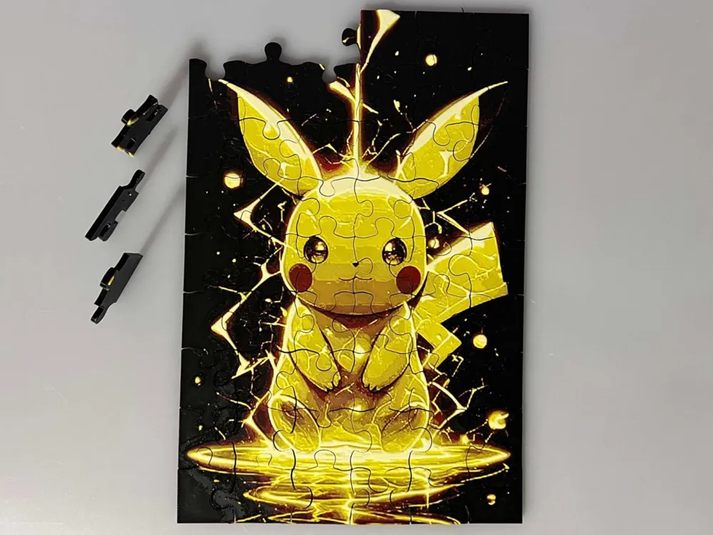 Pikachu - Puzzle by 3djd HueForge model: Pikachu - Puzzle by 3djd