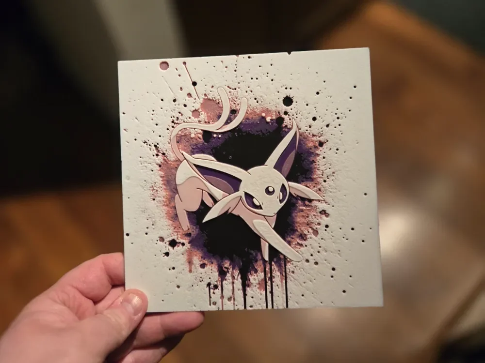 Graffiti Espeon Hueforge by 3Ree Printing HueForge model: Graffiti Espeon Hueforge by 3Ree Printing