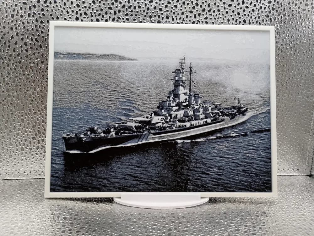 USS Massachusetts – Hueforge 3D-Printed Wall Art USS Massachusetts – Hueforge 3D-Printed Wall Art