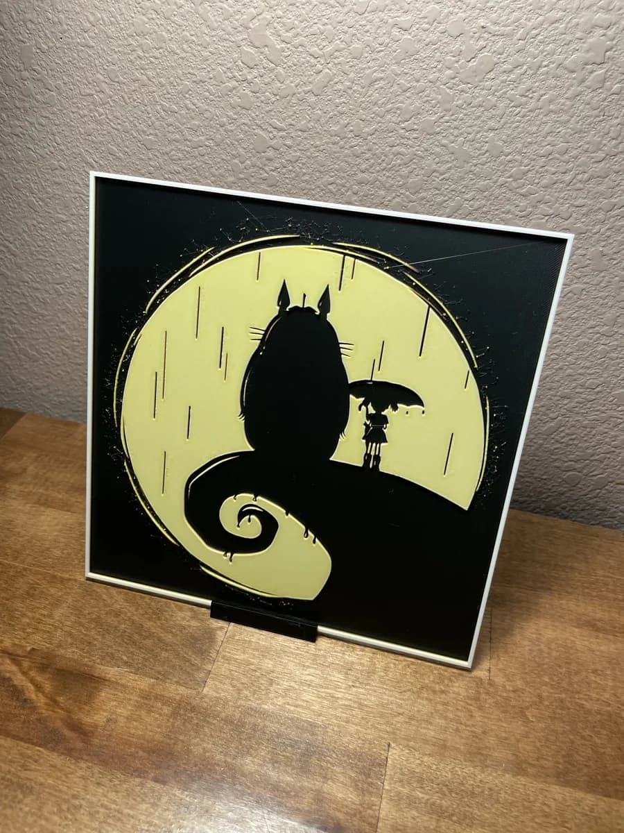 Studio Ghibli - Totoro Moon by Cloudy Nostalgia HueForge model: Studio Ghibli - Totoro Moon by Cloudy Nostalgia