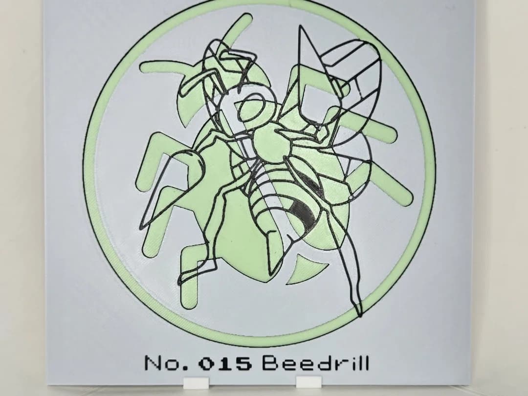 Minimalistic Beedrill Hueforge by 3Ree Printing HueForge model: Minimalistic Beedrill Hueforge by 3Ree Printing