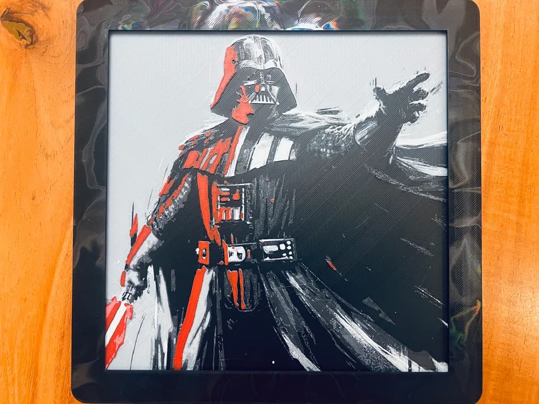 HueForge model: Darth Vader (Gray Background) by JustBe 3D Printing