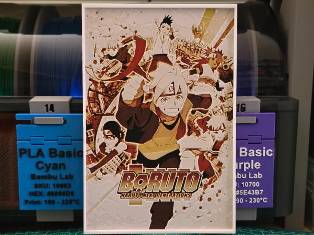Boruto: Naruto Next Generations - Hueforge Art by Lumpy3D HueForge model: Boruto: Naruto Next Generations - Hueforge Art by Lumpy3D