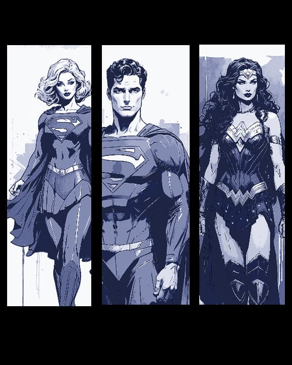 Fan Art Sketches of DC Characters Superman, Supergirl and Wonder Woman - Set of 3 Bookmarks Fan Art Sketches of DC Characters Superman, Supergirl and Wonder Woman - Set of 3 Bookmarks