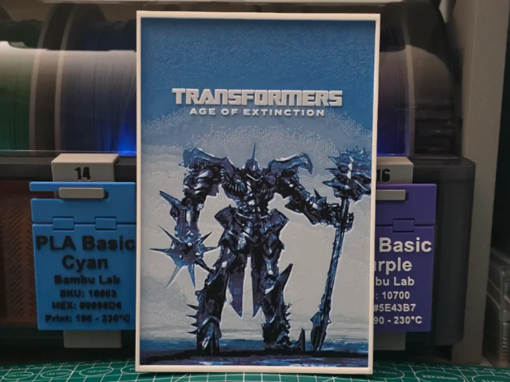 Transformers: Age of Extinction Poster - Hueforge by Lumpy3D HueForge model: Transformers: Age of Extinction Poster - Hueforge by Lumpy3D