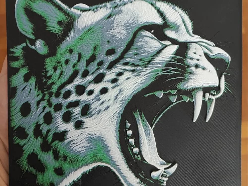 HueForge model: Wild Cheetah in Green - Hueforge by BeaN