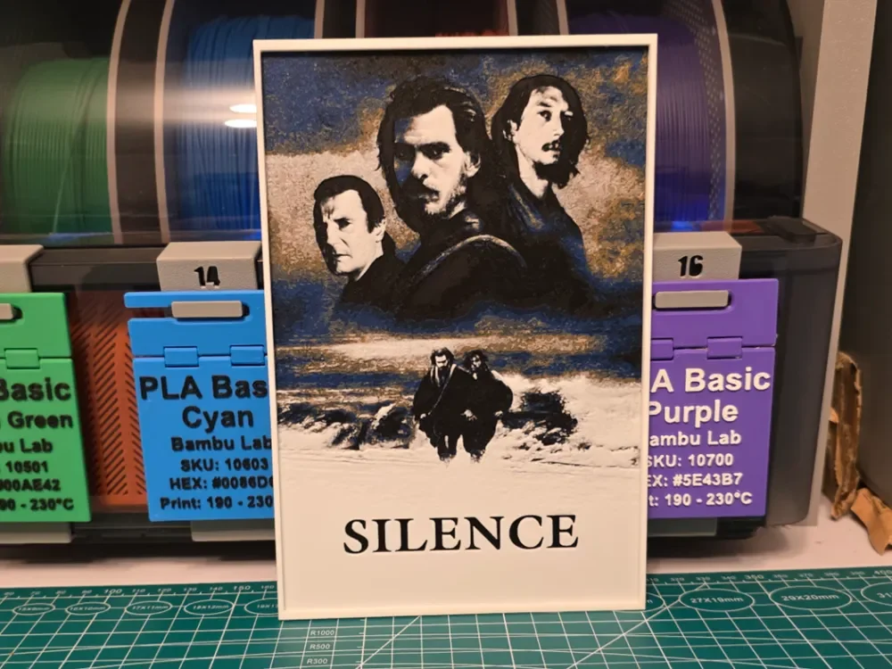 Silence Movie Poster - Hueforge Art by Lumpy3D HueForge model: Silence Movie Poster - Hueforge Art by Lumpy3D