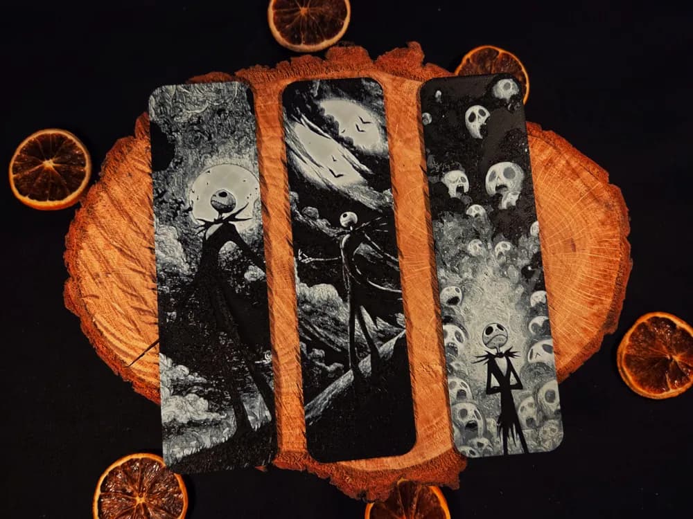 Jack Skellington inspired bookmark set by EternalDesigns3D HueForge model: Jack Skellington inspired bookmark set by EternalDesigns3D