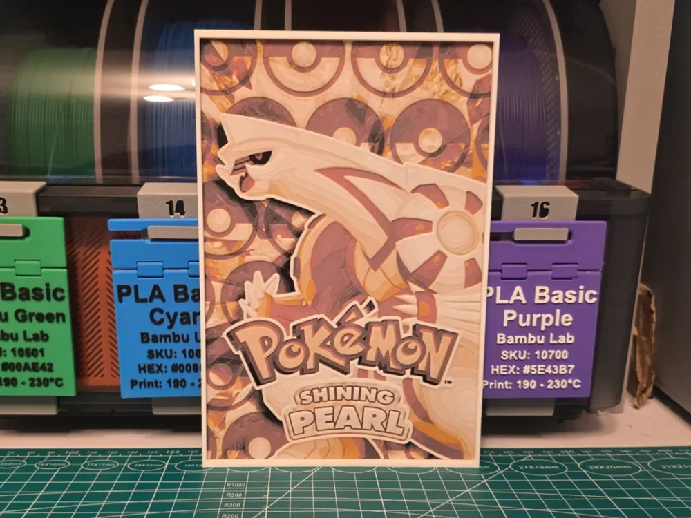 Pokémon Shining Pearl Poster - Hueforge Art by Lumpy3D HueForge model: Pokémon Shining Pearl Poster - Hueforge Art by Lumpy3D