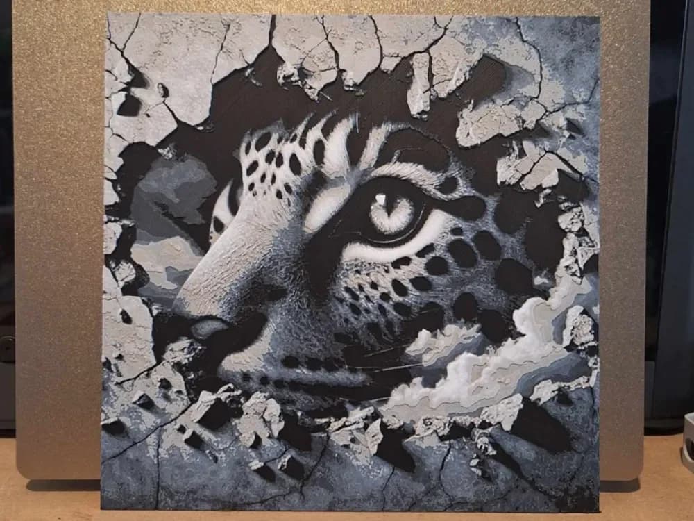 Peeking leopard - 4 colour hueforge by 3dGlow HueForge model: Peeking leopard - 4 colour hueforge by 3dGlow