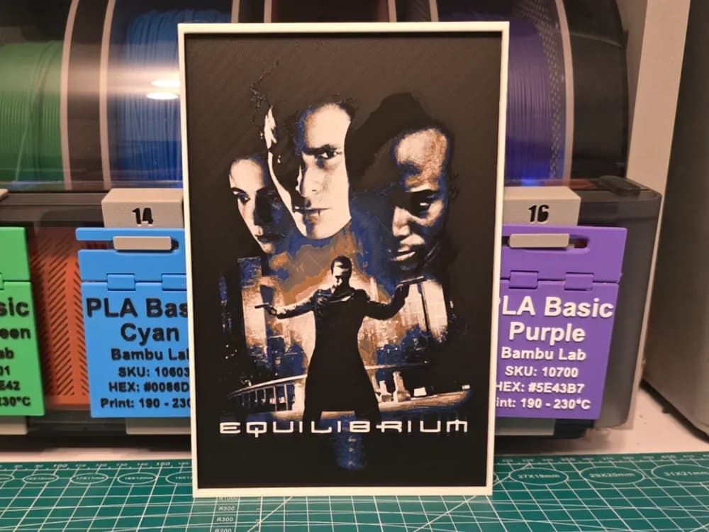 HueForge model: Equilibrium Movie Poster - Hueforge Art by Lumpy3D