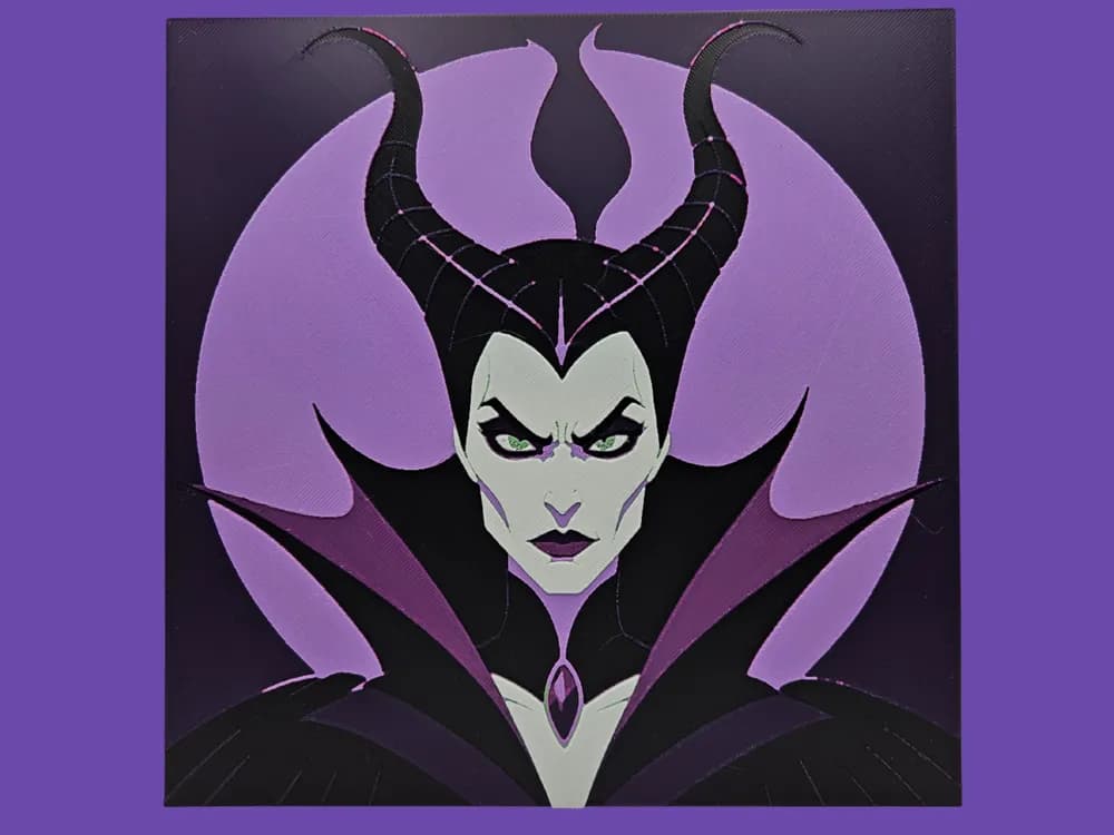 HueForge model: Portrait of Maleficent by BusyKikiBee